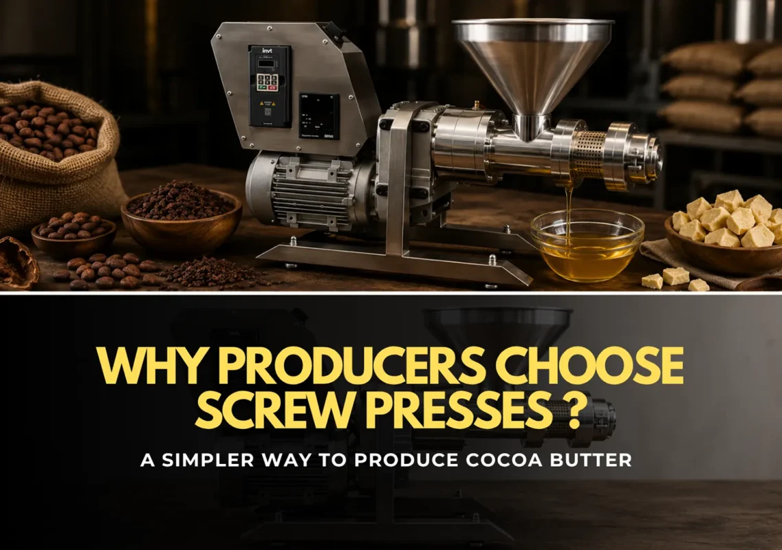 mechanical screw press for cocoa butter production how it works